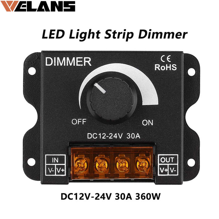 LED Light Strip Dimmer DC 12V 24V LED Dimmer Switch 30A 360W