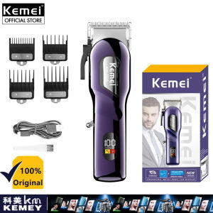 Kemei KM-2335 Hair Clipper Rechargeable Trimmer Electric Clippers Razor Original Cordless Cut Machine Beauty Purple
