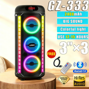 【5 year warranty】Bluetooth Speaker With Mic Multifunction Portable Stereo HiFi Karaoke Audio System High Quality Sound HiFi Karaoke Audio USB MP3 Player FM Radio Party Disco RGB Light