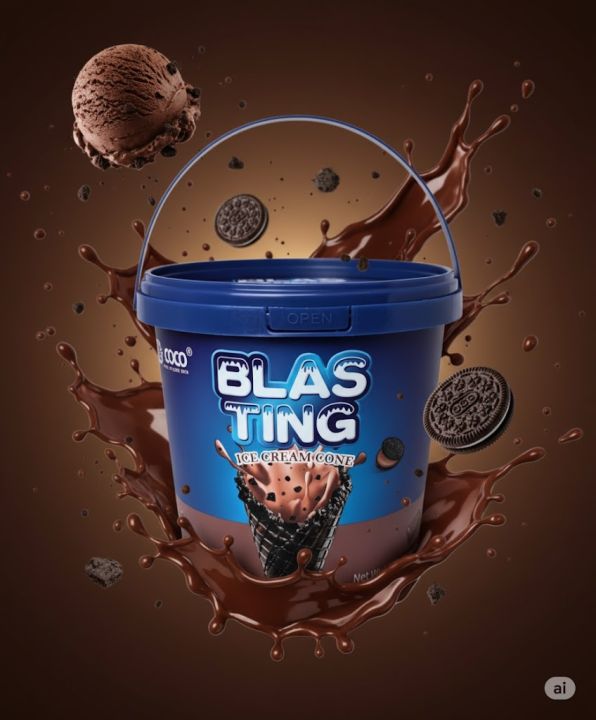 Coco Blasting Ice Cream Cone Jar 158g - Crunchy Ice Cream Cone Snack ...