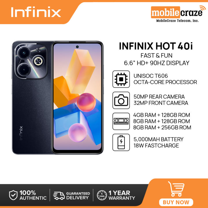 Infinix HOT 40i Smartphone | 4GB/8GB RAM + 128GB/256GB ROM | Unisoc ...