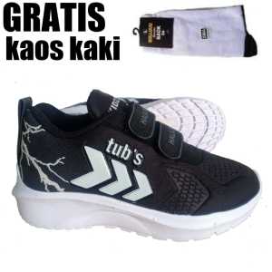 Sepatu Sekolah Anak Laki Laki Warna Hitam Perekat Usia PAUD TK SD SMP-KIDZTUBS1406