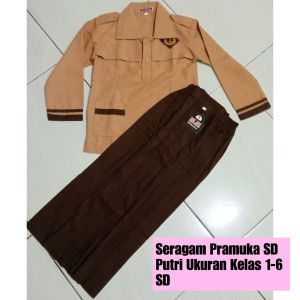 Baju Pramuka SD Lengan Panjang Perempuan // Kelas 1 - 6 SD
