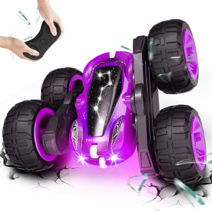 Remote Control Car with Lights Type-C Fast Charging 2.4GHz Double Sided Flips RC Cars 360° Rotates RC Stunt Car Toys for Kids