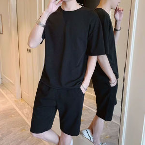 Story Home. ชุดเซทผู้ชายฤดูร้อน สินค้าใหม่สไตล์เกาหลี ชุดเซทสองชิ้นแขนสั้นและกางเกงขาสั้น ผ้าไหมน้ำแข็ง ราคาสุดพิเศษ LZ-TZ001