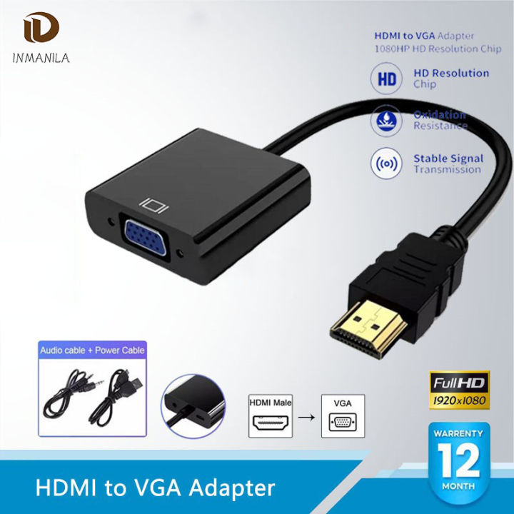 HDMI to VGA Video Converter Adapter FULLHD 1080P Cable For PS3 Laptop