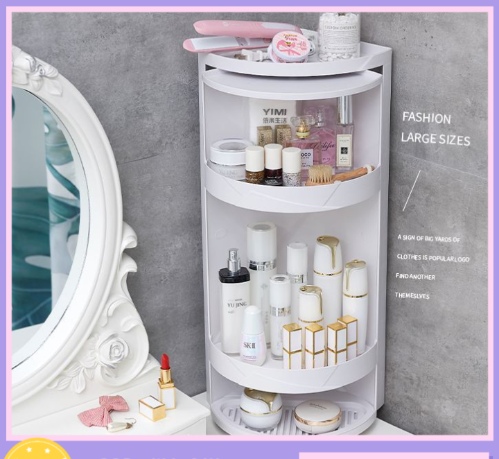 1/2/3 Layers Bathroom Waterproof Corner Storage Rack 360 Rotating ...