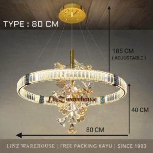 Lampu Gantung LUXURY CRYSTAL RING FLOWER LED chandelier