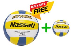 [BUY 1 FREE 1] Volleyball Size 5 - Nassau VA5 Attack Soft Touch (Machine Stitched)
