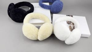 Ear Muffs For Women Winter EarWarmers Soft Warm Cable Furry True Sheep Granules Ear Covers For Cold Weather2026