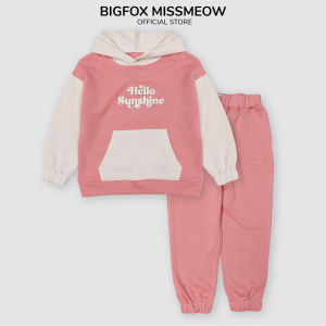 Bộ bé gái thu đông size đại BIGFOX MISS MEOW quần áo cho trẻ em chất nỉ bông ấm áp kiểu Hàn cỡ 37911 tuổi 40kg 1998