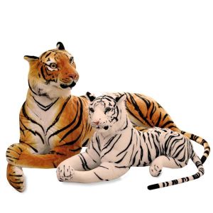 NTEDE Couple Toys Kids Gifts Animal Dolls Brown Tiger Wild Animals Home Decoration Tiger Stuffed Toys Plush Animal Toy Lifelike Tiger Plush Toy Plush Doll