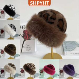 [COD] SHPYHT SPORTS Winter Leopard Plush Ear Protection Cap Windproof Keep Warm Headgear Fluffy Fur Fisherman Hat Fashion Outdoor Warm Brimless Caps
