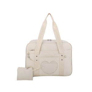 Transparent Love Heart Shoulder Uniform Bag Adjustable Strap Shoulder Uniform Bag JK Uniform Handbag