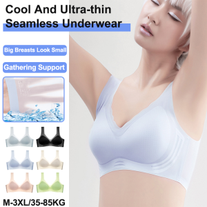 Miss Candy Summer Ultra-Thin Ice Silk Push Up Bra Plus Size Seamless Wireless Bralette Sports Bra