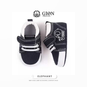 Sepatu Walker Bayi Perancis Motif Gajah Tinggi Sol Ringan dengan Velcro untuk Usia 0-12 Bulan