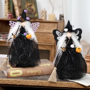 HUNIU Hài Hước Búp bê Phù Thủy bướm Halloween Đồ thủ công Thực tế dây chuyền phù thủy Halloween Sáng Tạo Dễ thương Chổi phù thủy trang trí Trang trí lễ hội ma