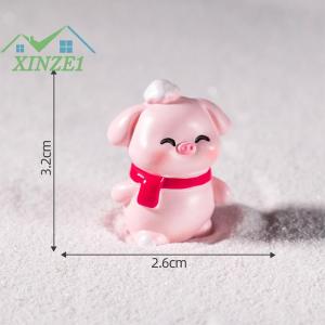 💖💓 รูปปั้นขนาดเล็กรูปตัวการ์ตูนน่ารักทำจากเรซินสัตว์ขนาดเล็กสำหรับเทศกาลคริสต์มาสรูปปั้นสุนัขหมูขนาดเล็กประดับบนโต๊ะของตกแต่งบ้านงานฝีมือ