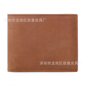 AE Spot Goods RFID Mens wallet made of genuine crazy horse leather card holder coin purse money clip bank card holder wallet