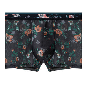 Laz Johnson Đồ Lót Nam Viscose mỏng thoáng khí kháng khuẩn Boxers thân thiện với da nhanh chóng làm khô Boxers ren in họa tiết Boxers