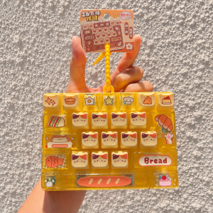ERMENLED Cartoon Cat Keyboard Stress Relief Keychain Key Button 26 Keys Bookbag Pendant Cute Stress Relief Keyboard Squeeze Toy For AdultsTeenagersKid