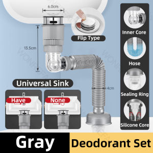 Drainage Hose 31mm-80mm Universal Flexible Bathroom Sink Filter Drain Pipe 360° Arbitrary Bending And Durable