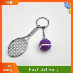 HB Tennis Racket Keychain 6 Color Mini Pendant for Car Bag Decoration Sports Style Gift for Kids Friends Students