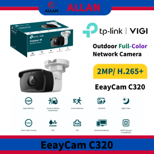 TP-Link VIGI EasyCam C320 4mm 2MP Outdoor Full-Color Bullet Network Camera with 2MP Resolution H.265+ Smart Video Coding & IP67 Rating