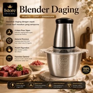 LE Chopper Blender daging penggiling Meat Mincer Elektrik Stainless Steel Chopper Grinder