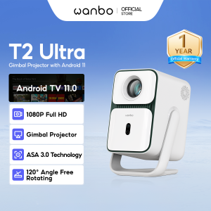 [Best Selling] Wanbo T2 Ultra Gimbal Projector Free 120° Angle 1080P Full HD Android 11.0 ASA 3.0 Technology Home Theater Netflix