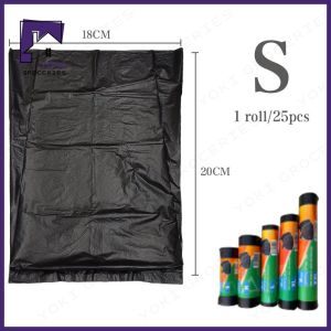 Trash Bag/ Garbage Bag Rolled Small / Medium / Large/ Extra Large / 2XL (BLACK)
