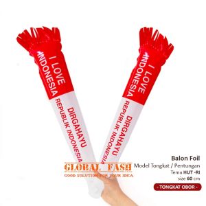 Balon tongkat HUT RI / Balon pentung Dirgahayu Pesta Agustus balon karakter HUT RI dekorasi Agustus