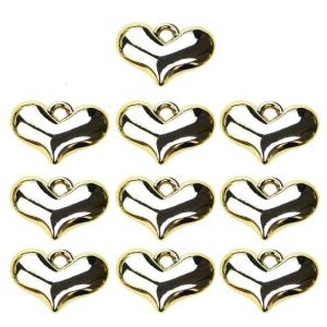 Pack of 10 Love Heart Pendants for DIY Crafts Making Supplies Versatile Necklace Keychain Pendants Accessories
