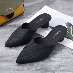 OKAIDO Sandal Mules Heels Wanita Cewek Perempuan Gaya Fashion Korea Style Mewah Elegan Anggun