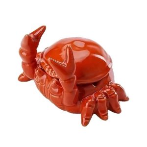 YOUSHI TOP Resin Crab Ornament Mini with Lid Pen Holder Novelty Unique Jewelry Storage Tray Home Decoration