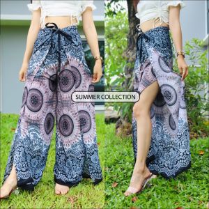 🔥ร้านค้าส่งไว🔥 กางเกง4สาย ผูกหน้า ลายกุหลาบจังโก้ สาวเล็ก/สาวใหญ่ใส่ได้