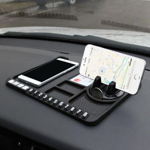 Multifunction 3In1 Car Anti Slip Mat Storage Anti Skid Cushion PVC Mat Mobile Phone Holder Car Accessories Interior Car