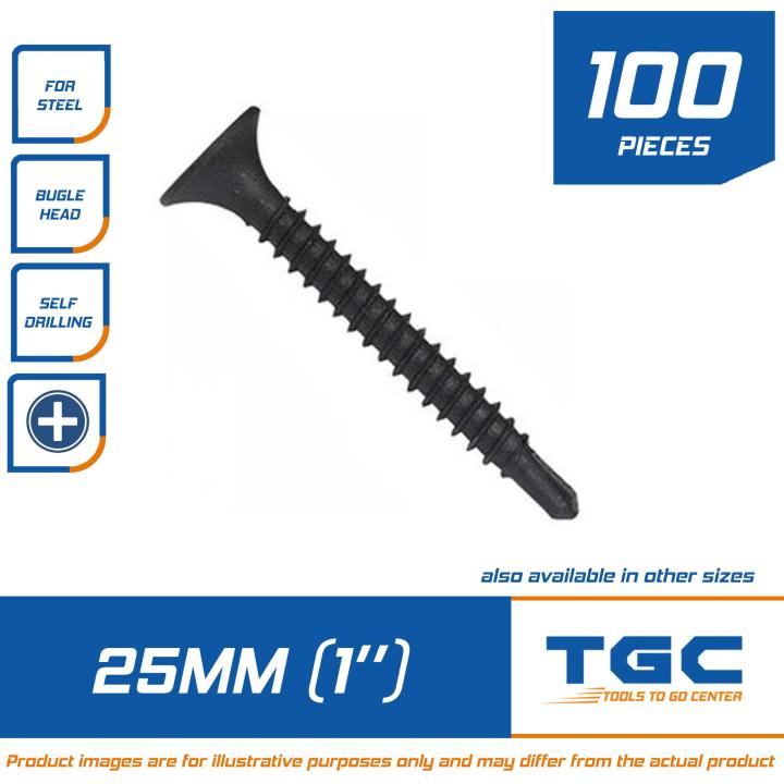 100 PCS Black Screw 1 inch ( 25 mm ) for metal steel Gypsum Screw ...