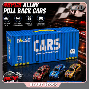 48-in-1 Diecast Mini Alloy Metal Model Car Set Garage Tray Storage Box Kids Racing Vehicle Toy Gift Box