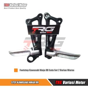 Step Ninja RR Postep Ninja RR Footstep Ninja RR Bostep Ninja RR TRG Satu Set Varian Warna Silver Chrome dan Hitam PNP Juga Untuk Honda CB GL Megapro dan Tiger