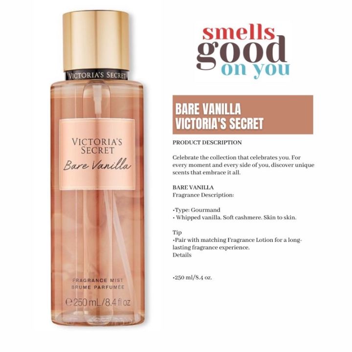 BARE VANILLA NEW PACKAGING VICTORIAS SECRET 250ML FRAGRANCE MIST