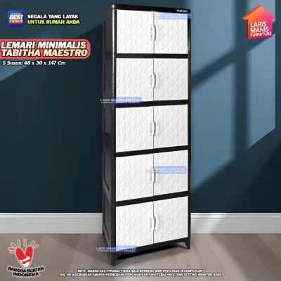 Lemari Pakaian Plastik Lemari Pintu Rak Serbaguna Maestro Tabitha Original Lemari Minimalis Modern