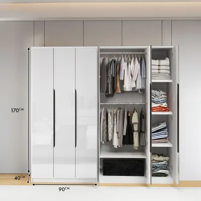 [FREE SHIPPING] KENZZO [200CM] 2/3 Door High Gloss Wooden Wardrobe / 2 Door wardrobe / 3 Door wardrobe / Clothes Storage / Almari Baju Murah / Wardrobe / 衣橱/ Almari Murah / Almari Kayu / High Gloss Wooden Wardrobe