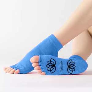 KAOS KAKI WANITA YOGA GYM PILATES SENAM BARRE SOCKS ANTI SLIP ANTI LICIN 5 JARI TERBUKA HEALTHINDO