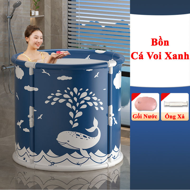 Bồn Tắm Ngâm Người Thảo Dược Có Thể Gấp Gọn KUNBE Cho Người Lớn Và Trẻ Em, Bồn Tắm Di Động Thông Minh, Chậu Tắm Xông Hơi Giữ Nhiệt Tiện Lợi
