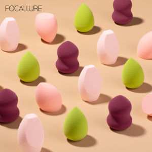 FOCALLURE Matchmax แต่งหน้าฟองน้ำเครื่องสำอางของเหลวมูลนิธิผงน้ำหยดรูปร่างไมโครไฟเบอร์แต่งหน้านุ่มพัฟ