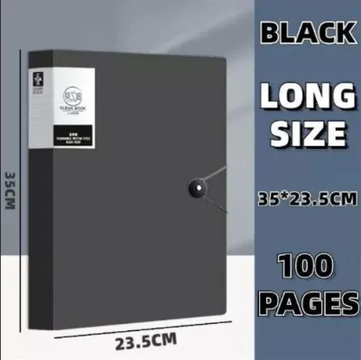 Clear Book Long Folder File Organizer Clear Folder Long Presentation Book 100/80/60/30 Protectors 35x23.5CM