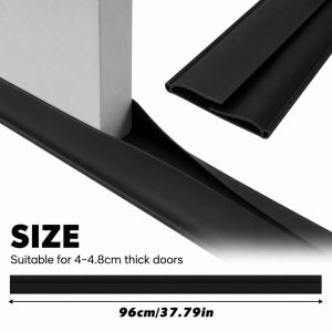 Door Strip Bottom Sealing Silicone Rubber Door Draft Stopper Dust Insect Noise Blocker Waterproof Washable no adhesive 96cm