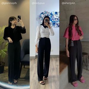 Cozie Pants - Highwaist Cullote Pants | Celana Kantor Kulot Wanita Casual Rib Knit Premium Korean