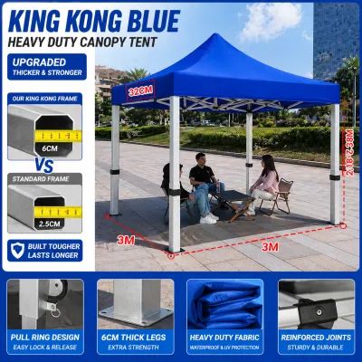 Heavy Duty Pop Up Canopy Tent 2x2/2x3/3x3/3x4.5/3x6m Waterproof Outdoor Gazebo Tent for Rainy Season Shelter Car Parking